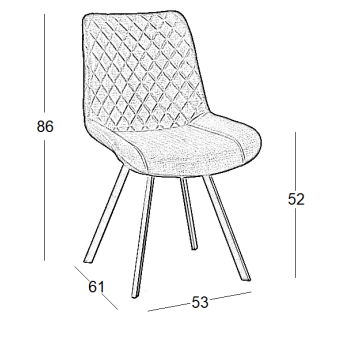 ART MAISON CHINGLING GREY ΥΦΑΣΜΑ ΚΑΡΕΚΛΑ ΜΕΤΑΛΛΙΚΗ-53X58X85εκ.
