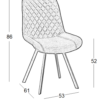 ART MAISON CHINGLING GREY ΥΦΑΣΜΑ ΚΑΡΕΚΛΑ ΜΕΤΑΛΛΙΚΗ-53X58X85εκ.