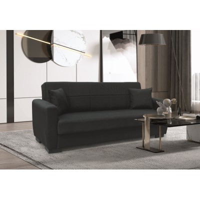 Καναπές -Κρεβάτι Art Maison Duchess Τριθέσιος Ύφασμα Μαύρο Με Αποθ.Χώρο 210X80εκ.-210Χ80Χ75εκ. ΚΡΕΒ.180Χ100