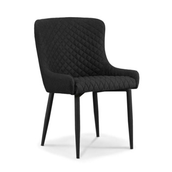 Καρέκλα Τραπεζαρίας  Art Maison Shelgon Μεταλλική 2τμχ Black Ύφασμα 48x55x50-86εκ.-48X55X50-86εκ.