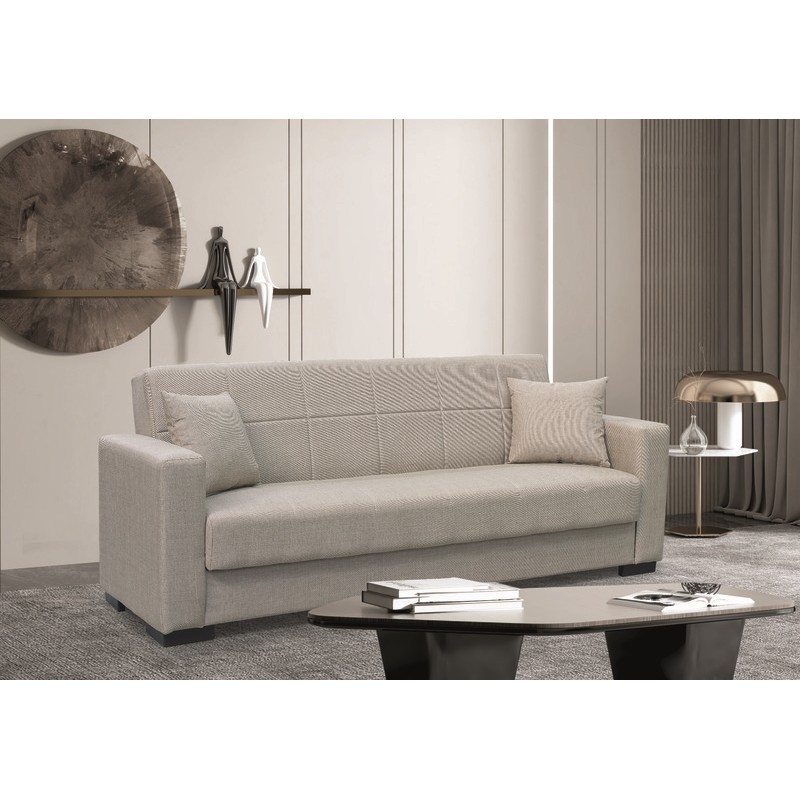 Καναπές-Κρεβάτι Art Maison Drizella Τριθέσιος με Αποθ.Χώρο Ύφασμα Light Brown 210X80εκ.-210Χ80Χ75εκ. ΚΡΕΒ.180Χ100