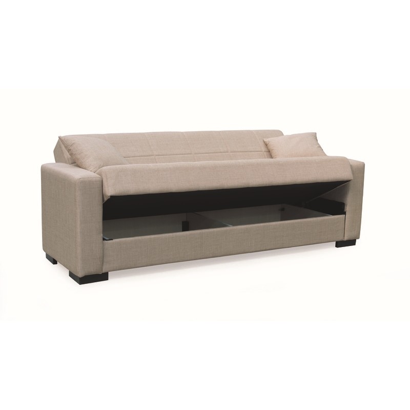 Καναπές-Κρεβάτι Art Maison Drizella Τριθέσιος με Αποθ.Χώρο Ύφασμα Light Brown 210X80εκ.-210Χ80Χ75εκ. ΚΡΕΒ.180Χ100