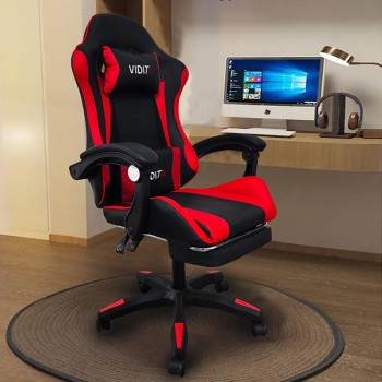 ΜΑΥΡΟ/ΚΟΚΚΙΝΟ ΠΟΛΥΘΡΟΝΑ ART MAISON SILICOON GAMING/ΜΕ ΥΠΟΠΟΔΙΟ-64X62X113-121εκ.