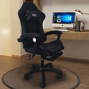 ΜΑΥΡΟ ΠΟΛΥΘΡΟΝΑ ART MAISON SILICOBRA GAMING/ΜΕ ΥΠΟΠΟΔΙΟ-64X62X113-121εκ.