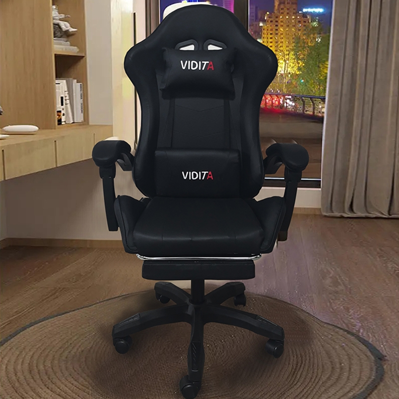 ΜΑΥΡΟ ΠΟΛΥΘΡΟΝΑ ART MAISON SILICOBRA GAMING/ΜΕ ΥΠΟΠΟΔΙΟ-64X62X113-121εκ.