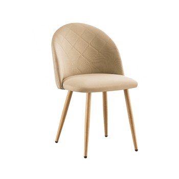 Καρέκλα Τραπεζαρίας Art Maison Haruto Μεταλλική 4τμχ Φυσικό/Beige Ύφασμα 47X53.5X49-80εκ.-47X53.5X49-80εκ.