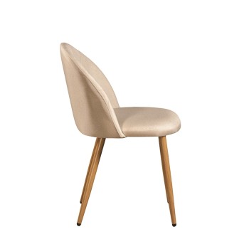 Καρέκλα Τραπεζαρίας Art Maison Haruto Μεταλλική 4τμχ Φυσικό/Beige Ύφασμα 47X53.5X49-80εκ.-47X53.5X49-80εκ.