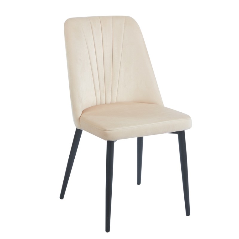 BEIGE VELVET/PU ΚΑΡΕΚΛΑ ART MAISON SEEDOT ΜΕΤΑΛΛΙΚΗ-46(59)X58X85εκ.