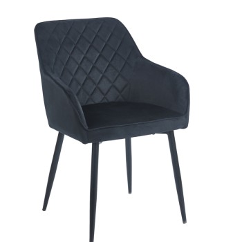 ΠΟΛΥΘΡΟΝΑ ART MAISON BOBBIN BLACK VELVET ΥΦΑΣΜΑ ΜΕΤΑΛΛΙΚΗ-54X58X82εκ.