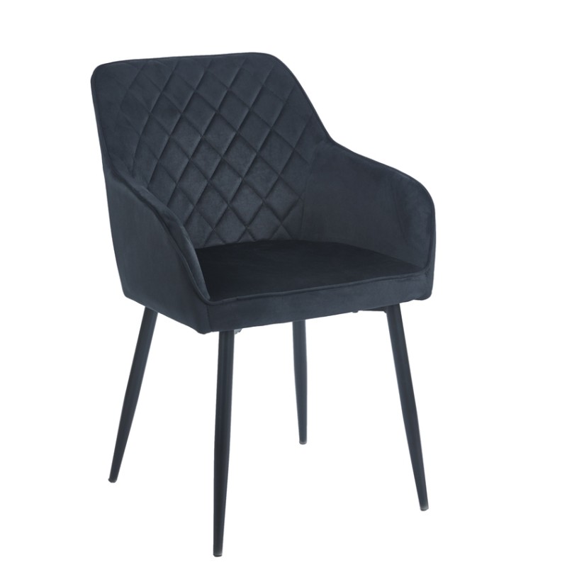 ΠΟΛΥΘΡΟΝΑ ART MAISON BOBBIN BLACK VELVET ΥΦΑΣΜΑ ΜΕΤΑΛΛΙΚΗ-54X58X82εκ.