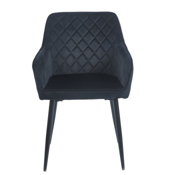 ΠΟΛΥΘΡΟΝΑ ART MAISON BOBBIN BLACK VELVET ΥΦΑΣΜΑ ΜΕΤΑΛΛΙΚΗ-54X58X82εκ.