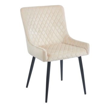 BEIGE VELVET ΥΦΑΣΜΑ ΚΑΡΕΚΛΑ ART MAISON SEADRA ΜΕΤΑΛΛΙΚΗ-52X55X48-85εκ.