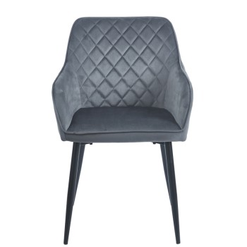 ΠΟΛΥΘΡΟΝΑ ART MAISON BOBBIN GREY VELVET ΥΦΑΣΜΑ ΜΕΤΑΛΛΙΚΗ-54X58X82εκ.