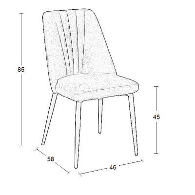 BEIGE VELVET/PU ΚΑΡΕΚΛΑ ART MAISON SEEDOT ΜΕΤΑΛΛΙΚΗ-46(59)X58X85εκ.