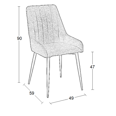 GREY ΥΦΑΣΜΑ ΚΑΡΕΚΛΑ ART MAISON SEVIPER ΜΕΤΑΛΛΙΚΗ-49(56)Χ59Χ90εκ.