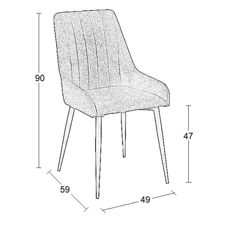 BLACK ΥΦΑΣΜΑ ΚΑΡΕΚΛΑ ART MAISON SEVIPER ΜΕΤΑΛΛΙΚΗ-49(56)Χ59Χ90εκ.