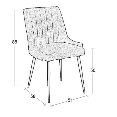 GREY ΥΦΑΣΜΑ ΚΑΡΕΚΛΑ ART MAISON SENTRET ΜΕΤΑΛΛΙΚΗ-51(56)Χ58Χ88εκ.