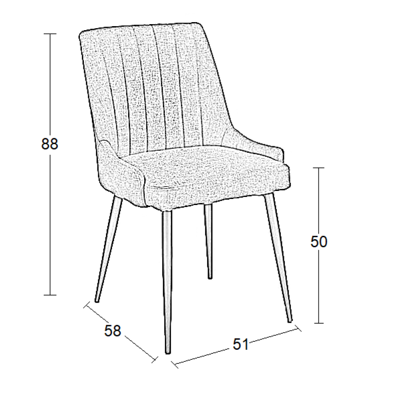 GREY ΥΦΑΣΜΑ ΚΑΡΕΚΛΑ ART MAISON SENTRET ΜΕΤΑΛΛΙΚΗ-51(56)Χ58Χ88εκ.
