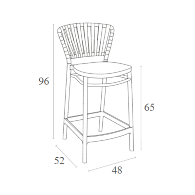 ΣΚΑΜΠΟ ART MAISON BLONDIE 65εκ. MARSALA ΠΟΛ/ΝΙΟΥ-48X52X96εκ.