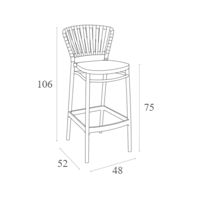 ΣΚΑΜΠΟ ART MAISON BLONDIE 75εκ. MARSALA ΠΟΛ/ΝΙΟΥ-48X52X106εκ.