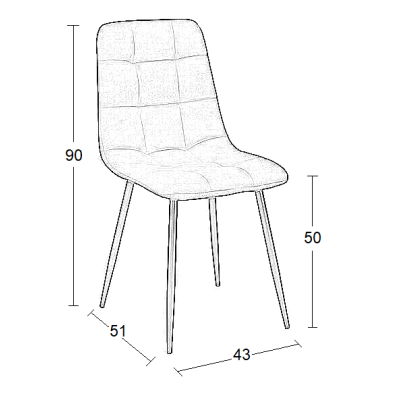 GREEN VELVET ΥΦΑΣΜΑ ΚΑΡΕΚΛΑ ART MAISON SEALEO ΜΕΤΑΛΛΙΚΗ-44Χ56Χ49-87εκ.