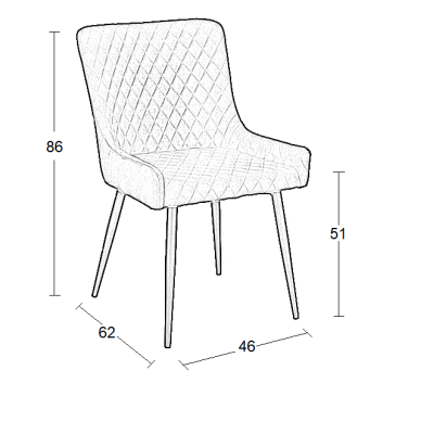 GREY VELVET ΥΦΑΣΜΑ ΚΑΡΕΚΛΑ ART MAISON SEADRA ΜΕΤΑΛΛΙΚΗ-52X55X48-85εκ.