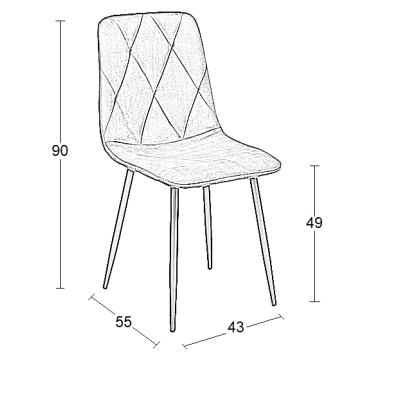 BLACK VELVET ΥΦΑΣΜΑ ART MAISON SAWK ΚΑΡΕΚΛΑ ΜΕΤΑΛΛΙΚΗ-44X56X49-87εκ.