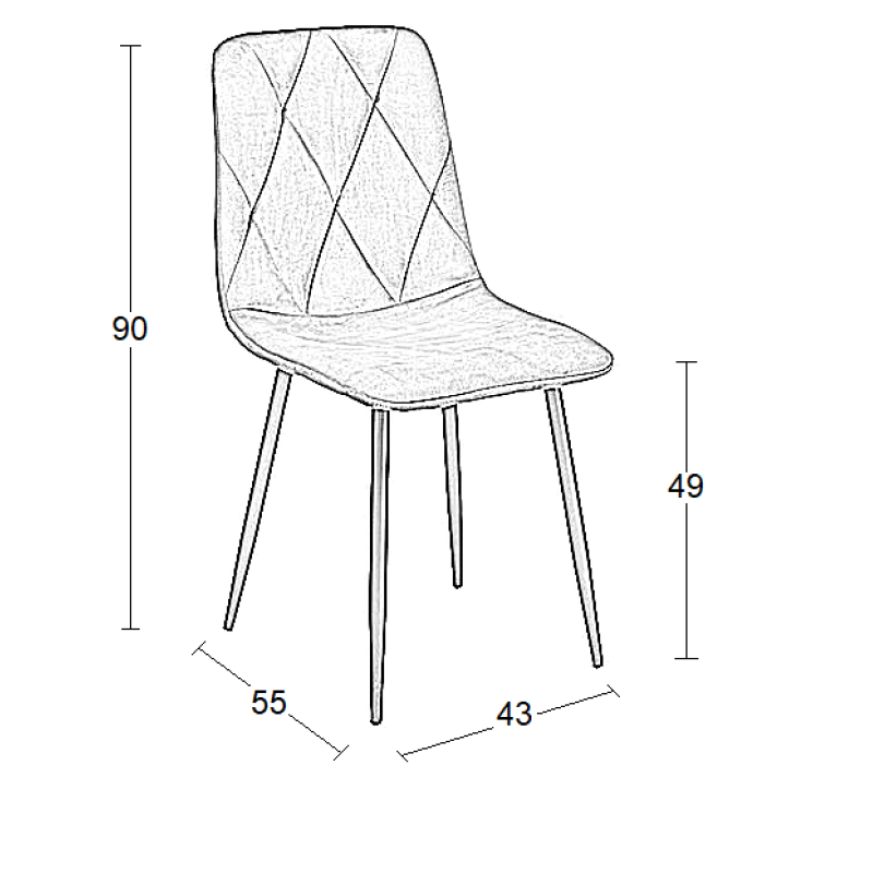 BLACK VELVET ΥΦΑΣΜΑ ART MAISON SAWK ΚΑΡΕΚΛΑ ΜΕΤΑΛΛΙΚΗ-44X56X49-87εκ.