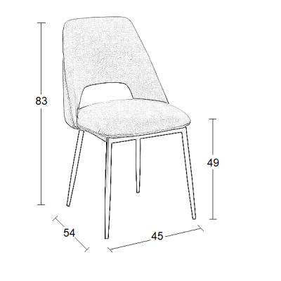 BLACK ΥΦΑΣΜΑ ΚΑΡΕΚΛΑ ART MAISON SANDILE ΜΕΤΑΛΛΙΚΗ-44X54X49-83εκ.