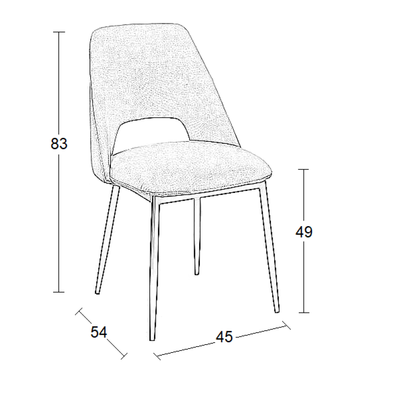 BLACK ΥΦΑΣΜΑ ΚΑΡΕΚΛΑ ART MAISON SANDILE ΜΕΤΑΛΛΙΚΗ-44X54X49-83εκ.