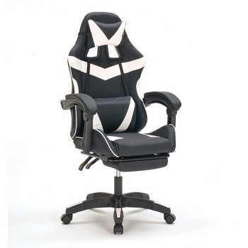 ΜΑΥΡΟ/ΛΕΥΚΟ PVC ΠΟΛΥΘΡΟΝΑ ART MAISON SHROODLE GAMING/ΜΕ ΥΠΟΠΟΔΙΟ-64X59X43-112/53-125εκ.