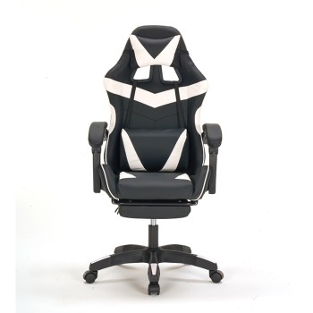 ΜΑΥΡΟ/ΛΕΥΚΟ PVC ΠΟΛΥΘΡΟΝΑ ART MAISON SHROODLE GAMING/ΜΕ ΥΠΟΠΟΔΙΟ-64X59X43-112/53-125εκ.