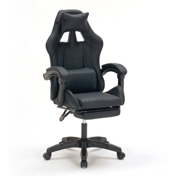 ΜΑΥΡΟ PVC ΠΟΛΥΘΡΟΝΑ ART MAISON SHUCKLE GAMING/ΜΕ ΥΠΟΠΟΔΙΟ-64X59X43-112/53-125εκ.