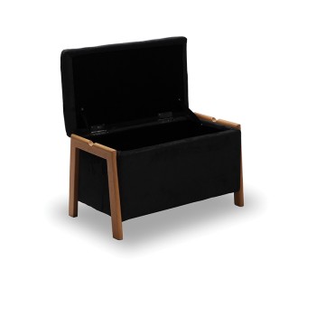 ΣΚΑΜΠΟ ART MAISON BLAKEY VELVET BLACK ΜΕ ΑΠΟΘ. ΧΩΡΟ 75X42X44εκ.-75X42X44εκ.