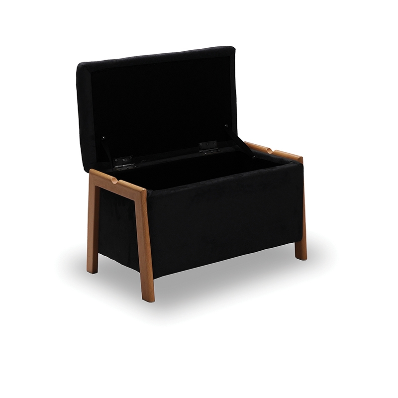 ΣΚΑΜΠΟ ART MAISON BLAKEY VELVET BLACK ΜΕ ΑΠΟΘ. ΧΩΡΟ 75X42X44εκ.-75X42X44εκ.