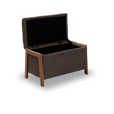 ΣΚΑΜΠΟ ART MAISON BLAKEY VELVET BROWN ΜΕ ΑΠΟΘ. ΧΩΡΟ 75X42X44εκ.-75X42X44εκ.