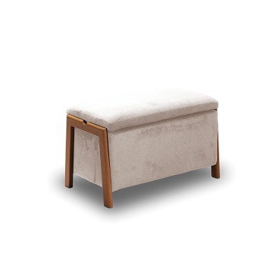 ΣΚΑΜΠΟ ART MAISON BLAKEY VELVET BEIGE ΜΕ ΑΠΟΘ. ΧΩΡΟ 75X42X44εκ.-75X42X44εκ.