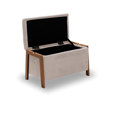 ΣΚΑΜΠΟ ART MAISON BLAKEY VELVET BEIGE ΜΕ ΑΠΟΘ. ΧΩΡΟ 75X42X44εκ.-75X42X44εκ.