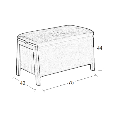 ΣΚΑΜΠΟ ART MAISON BLAKEY VELVET BROWN ΜΕ ΑΠΟΘ. ΧΩΡΟ 75X42X44εκ.-75X42X44εκ.