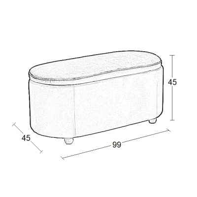 ΣΚΑΜΠΟ ART MAISON BJORN VELVET BEIGE ΜΕ ΑΠΟΘ. ΧΩΡΟ 99Χ45X45εκ.-99Χ45X45εκ.