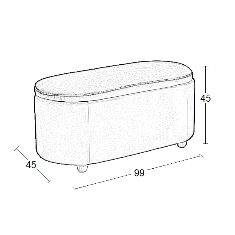 ΣΚΑΜΠΟ ART MAISON BJORN VELVET BEIGE ΜΕ ΑΠΟΘ. ΧΩΡΟ 99Χ45X45εκ.-99Χ45X45εκ.