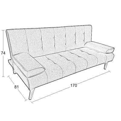 ΚΑΝΑΠΕΣ/ΚΡΕΒΑΤΙ ART MAISON BIBLO ΥΦΑΣΜΑ 170X81X74εκ.-170X81X74εκ. - ΚΡΕΒ.170Χ95Χ36εκ.