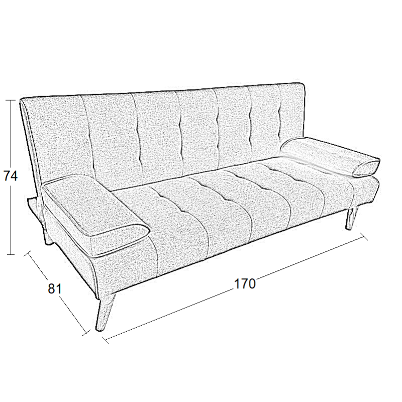 ΚΑΝΑΠΕΣ/ΚΡΕΒΑΤΙ ART MAISON BIBLO ΥΦΑΣΜΑ 170X81X74εκ.-170X81X74εκ. - ΚΡΕΒ.170Χ95Χ36εκ.