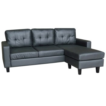 Γωνιακός Καναπές Art Maison Denmark - Black PU (185Χ126Χ85εκ.)