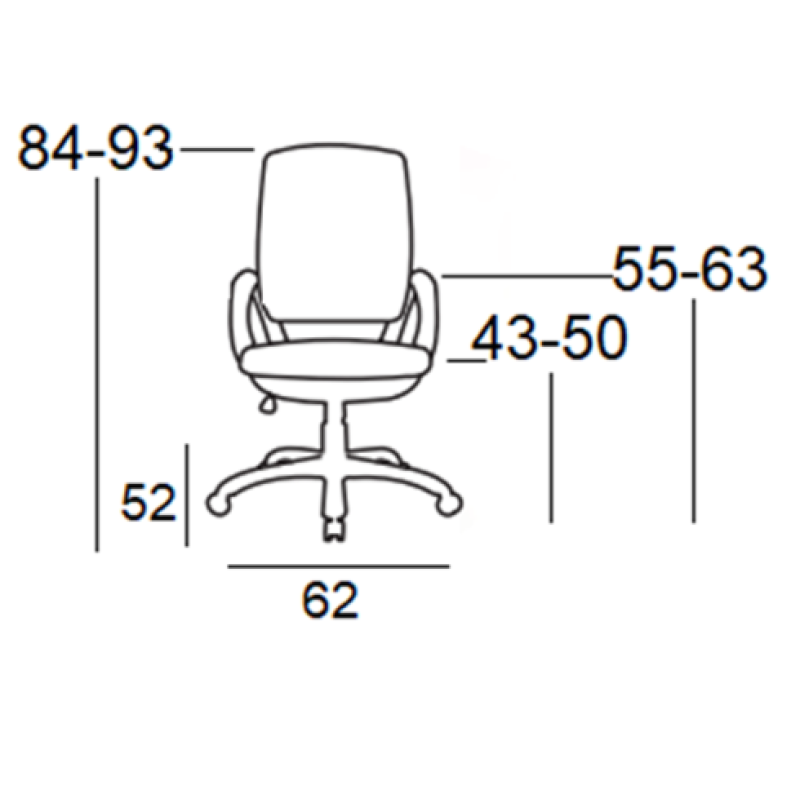 Καρέκλα Γραφείου Art Maison Slagelse - Green White (59Χ50Χ44-86/52-94εκ.)