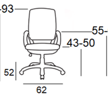 Καρέκλα Γραφείου Art Maison Slagelse - Red White (59Χ50Χ44-86/52-94εκ.)