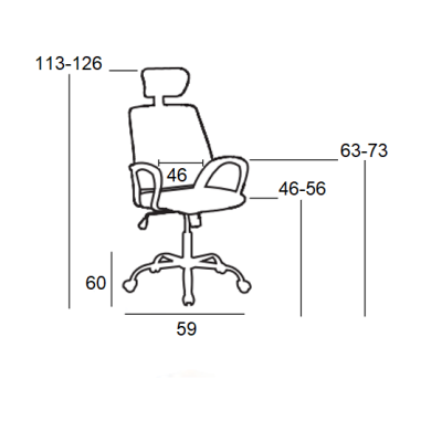 ΠΟΛΥΘΡΟΝΑ ΓΡΑΦΕΙΟΥ ART MAISON BELLAMY ΜΑΥΡO MESH -59X60X46-113/56-126εκ.
