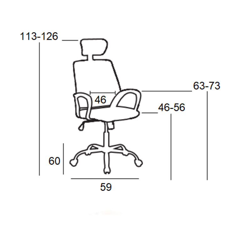 ΠΟΛΥΘΡΟΝΑ ΓΡΑΦΕΙΟΥ ART MAISON BELLAMY ΜΑΥΡO MESH -59X60X46-113/56-126εκ.