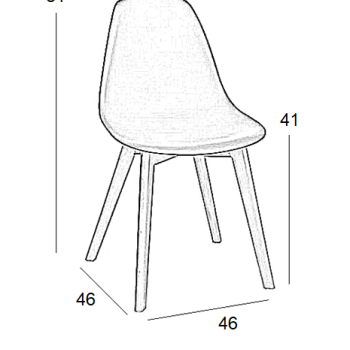 Καρέκλα 4 Τεμαχίων Art Maison Kalundborg - White Natural (46x53x81εκ)