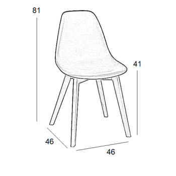 Καρέκλα 4 Τεμαχίων Art Maison Kalundborg - Black Natural (46x53x81εκ)